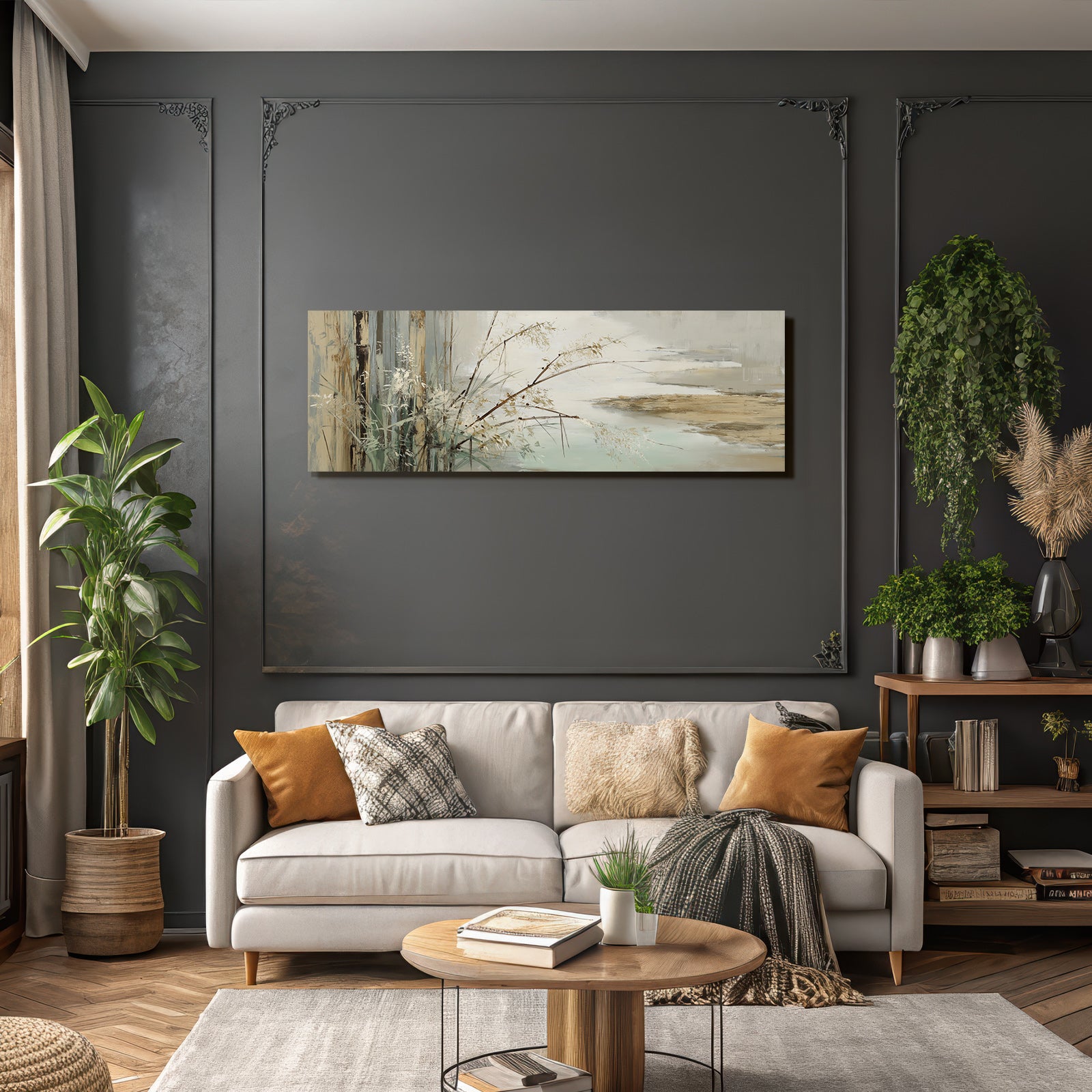Abstract Plant Landscape Impressionistic Artwork Wide Aspect Ratio