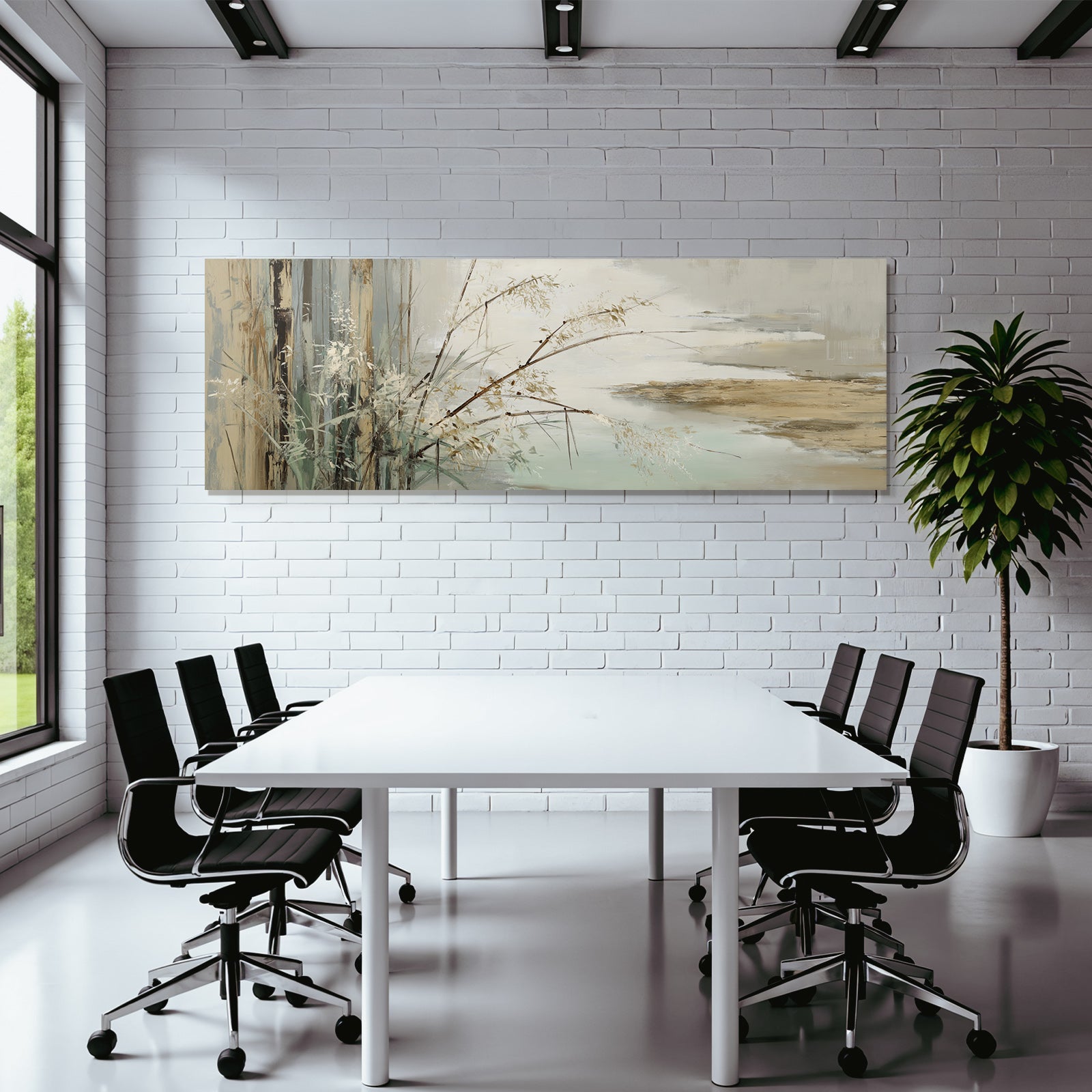 Abstract Plant Landscape Impressionistic Artwork Wide Aspect Ratio