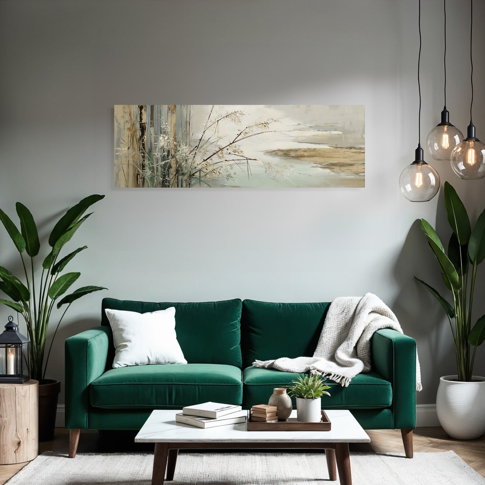 Abstract Plant Landscape Impressionistic Artwork Wide Aspect Ratio