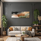 Abstract Watercolor Shapes Earthy Tones Smooth Flowing Lines Soothing Design