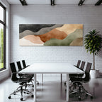 Abstract Watercolor Shapes Earthy Tones Smooth Flowing Lines Soothing Design