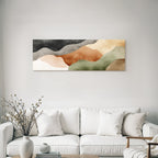 Abstract Watercolor Shapes Earthy Tones Smooth Flowing Lines Soothing Design