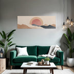 Abstrakt Landschaft Design Sonne Berge Sanfte Farben