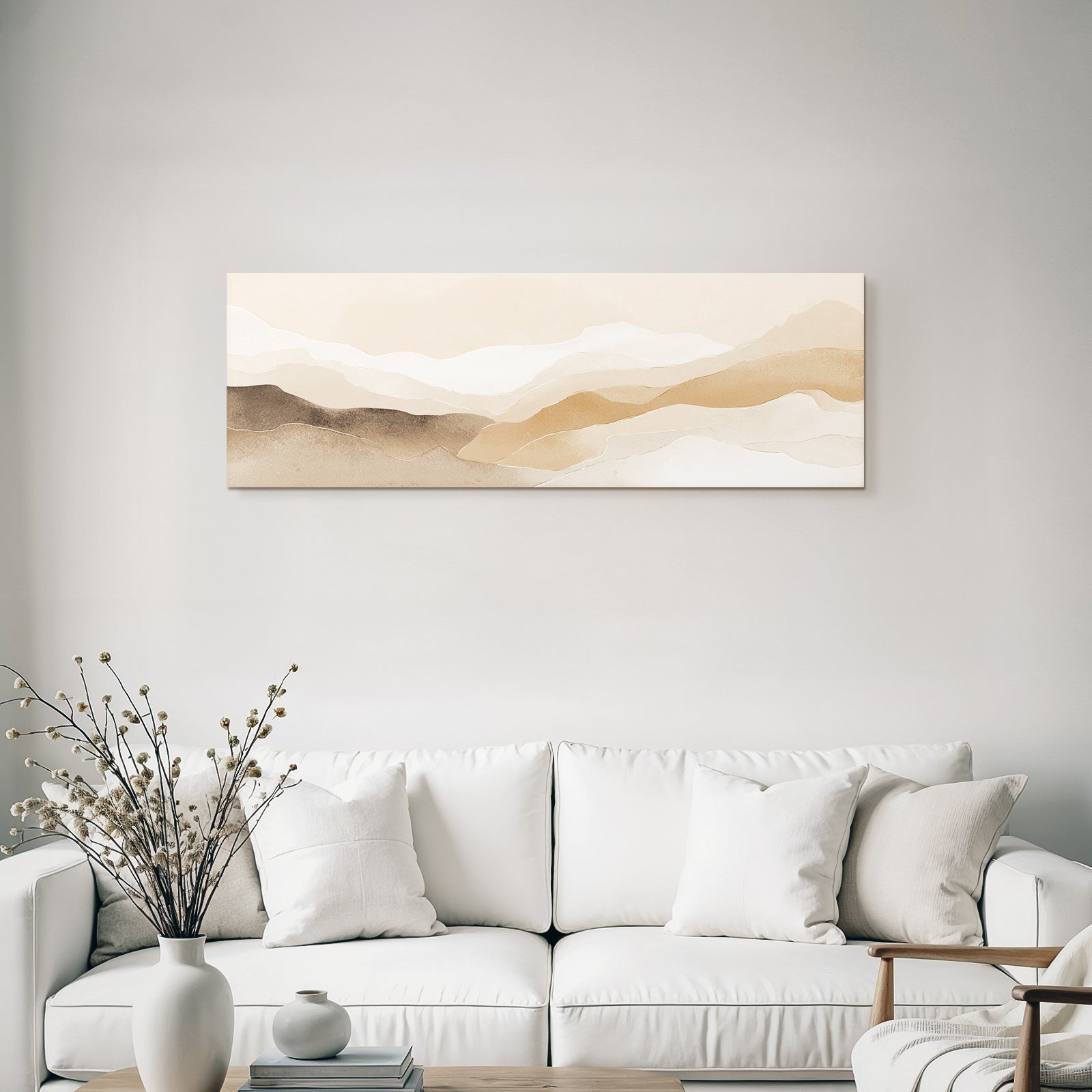 Abstrakte Illustration Geschichtete Wavy Formen Erdtonlandschaft