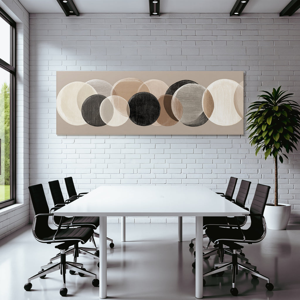 Abstrakte Illustration Ueberlappende Kreise Verschiedene Schattierungen Weich Neutralton