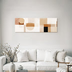 Abstrakte Komposition Geometrische Formen Neutrale Farben Braun Creme