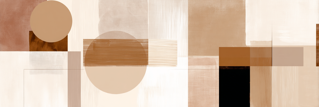 Abstrakte Komposition Geometrische Formen Neutrale Farben Braun Creme | Japandi | Einrichtungsstile