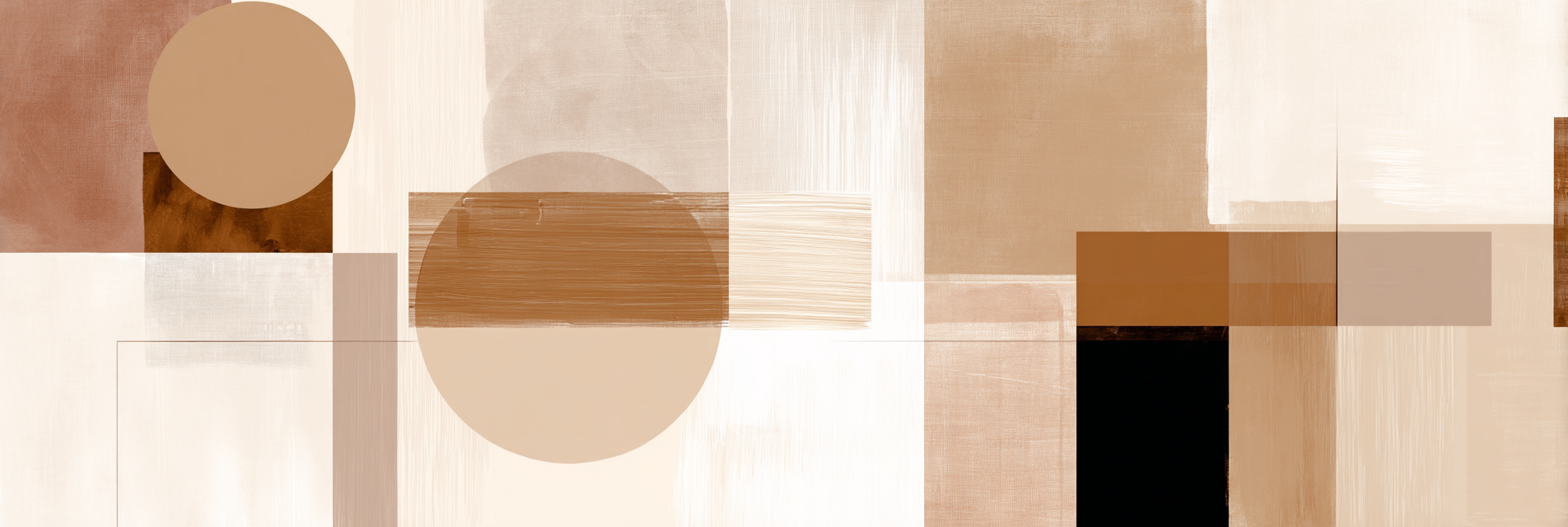 Abstrakte Komposition Geometrische Formen Neutrale Farben Braun Creme | Japandi | Einrichtungsstile