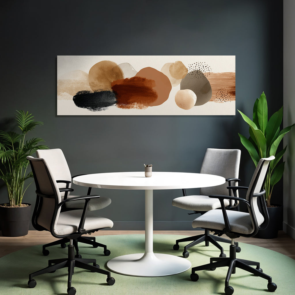 Abstrakte Kunst Formen Farben Erdtoene Hellhintergrund