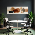 Abstrakte Kunst Formen Farben Erdtoene Hellhintergrund
