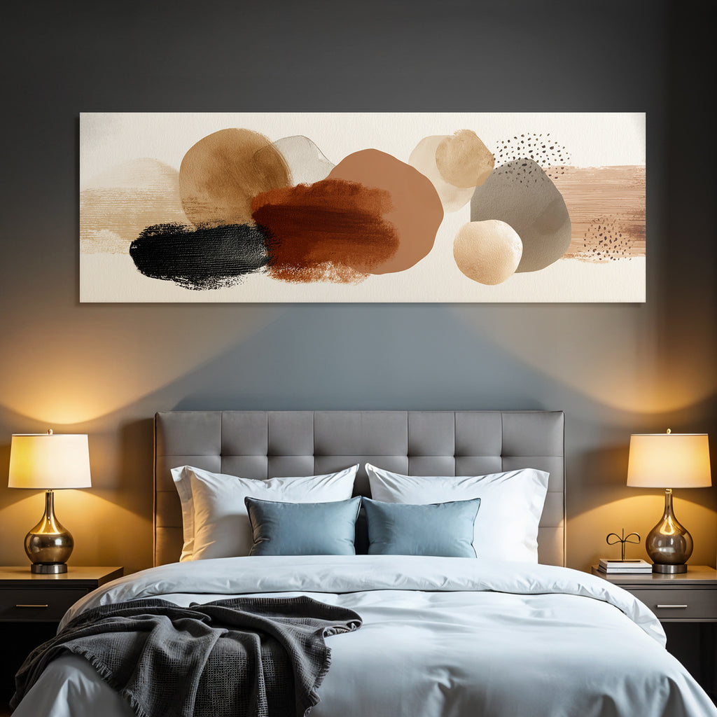 Abstrakte Kunst Formen Farben Erdtoene Hellhintergrund