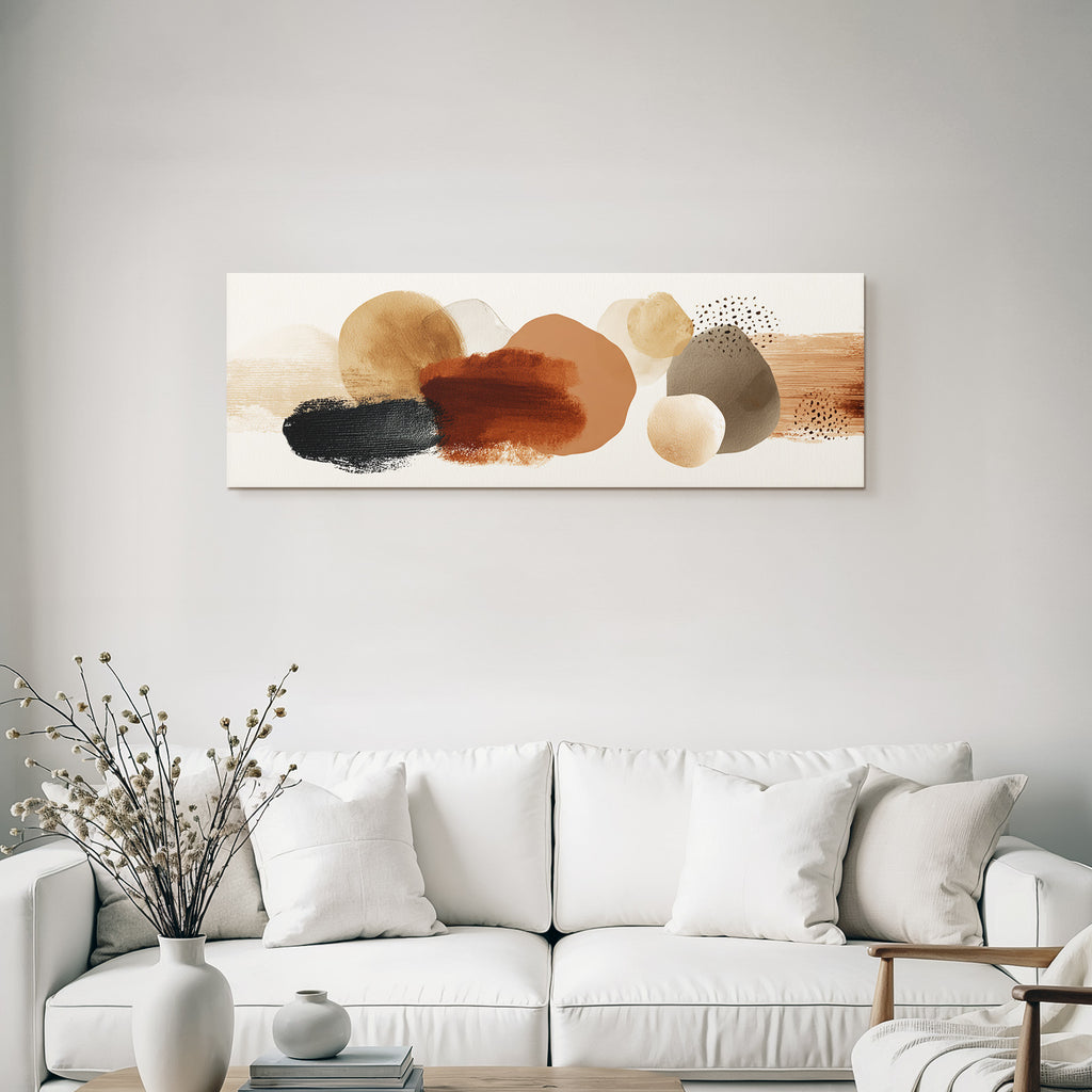 Abstrakte Kunst Formen Farben Erdtoene Hellhintergrund