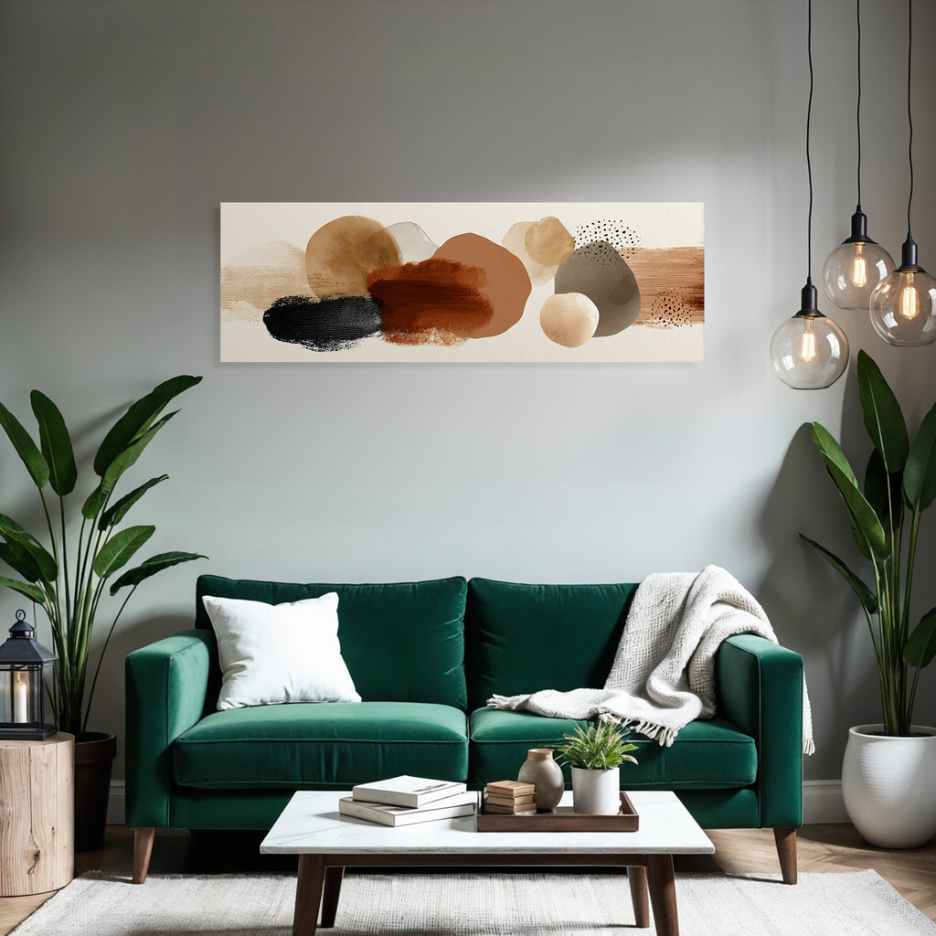 Abstrakte Kunst Formen Farben Erdtoene Hellhintergrund