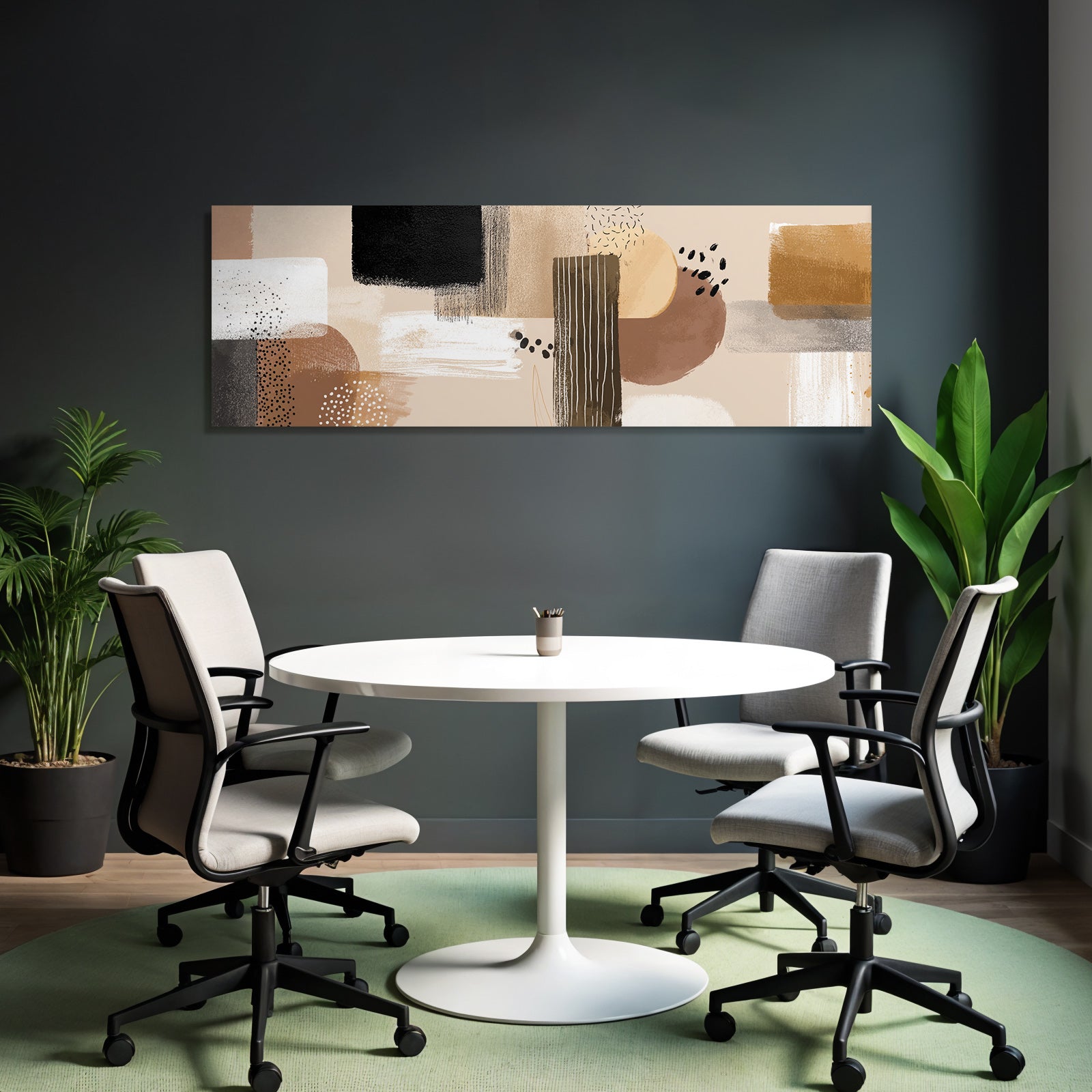 Abstrakte Kunst Mit Formen Und Farben Kreise Rechtecke Striche