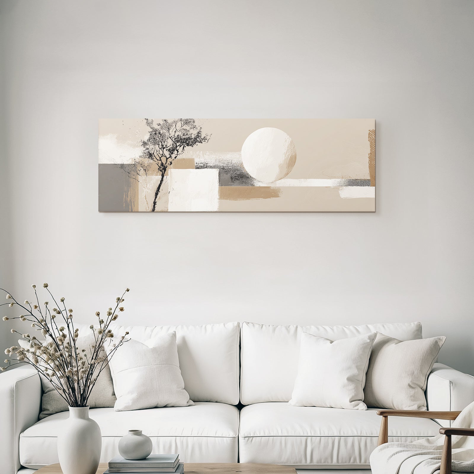 Abstrakte Kunst Organische Formen Erdtoene Stilisierter Baum Geometrische Formen