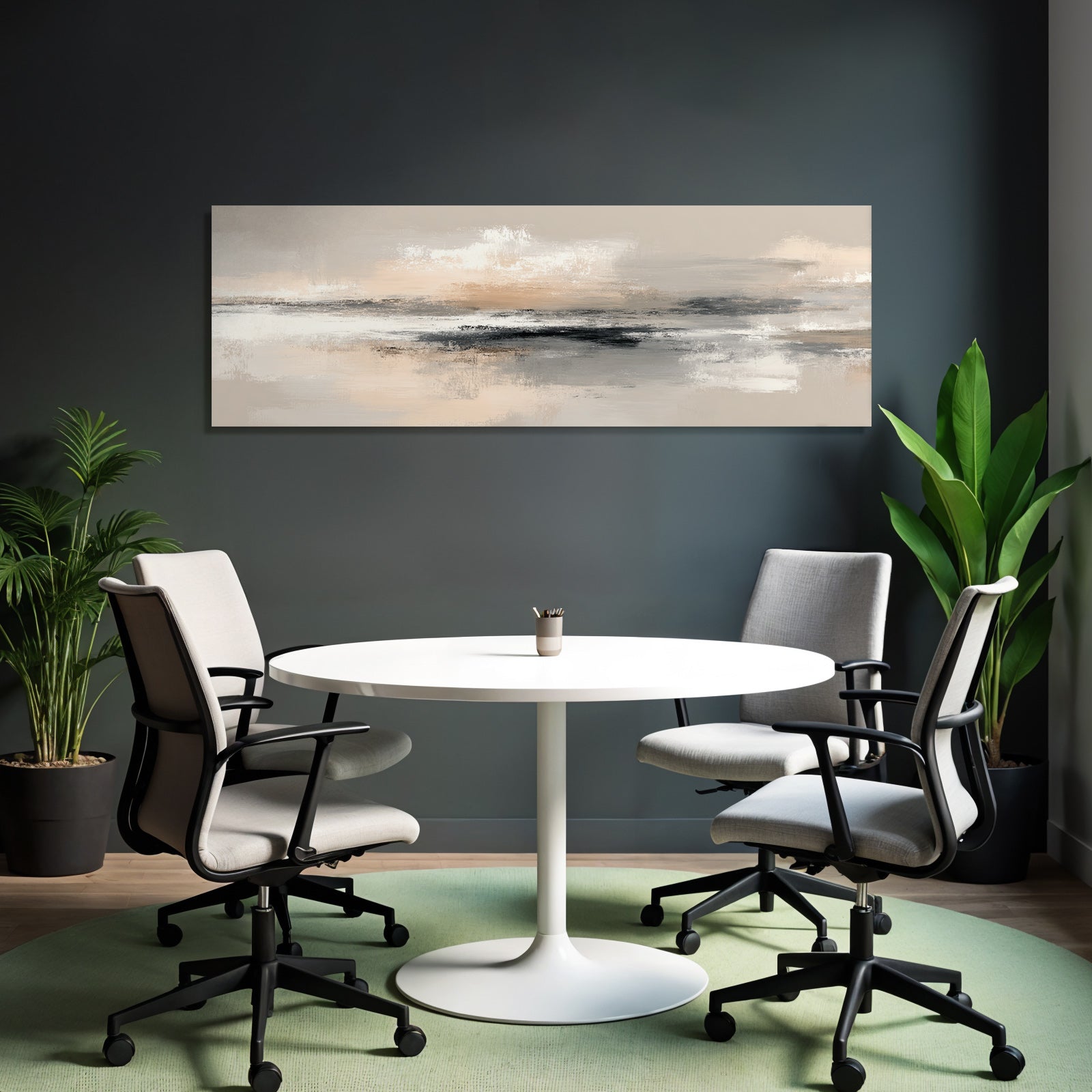 Abstrakte Kunst Sanfte Farben Beige Grau Pfirsich