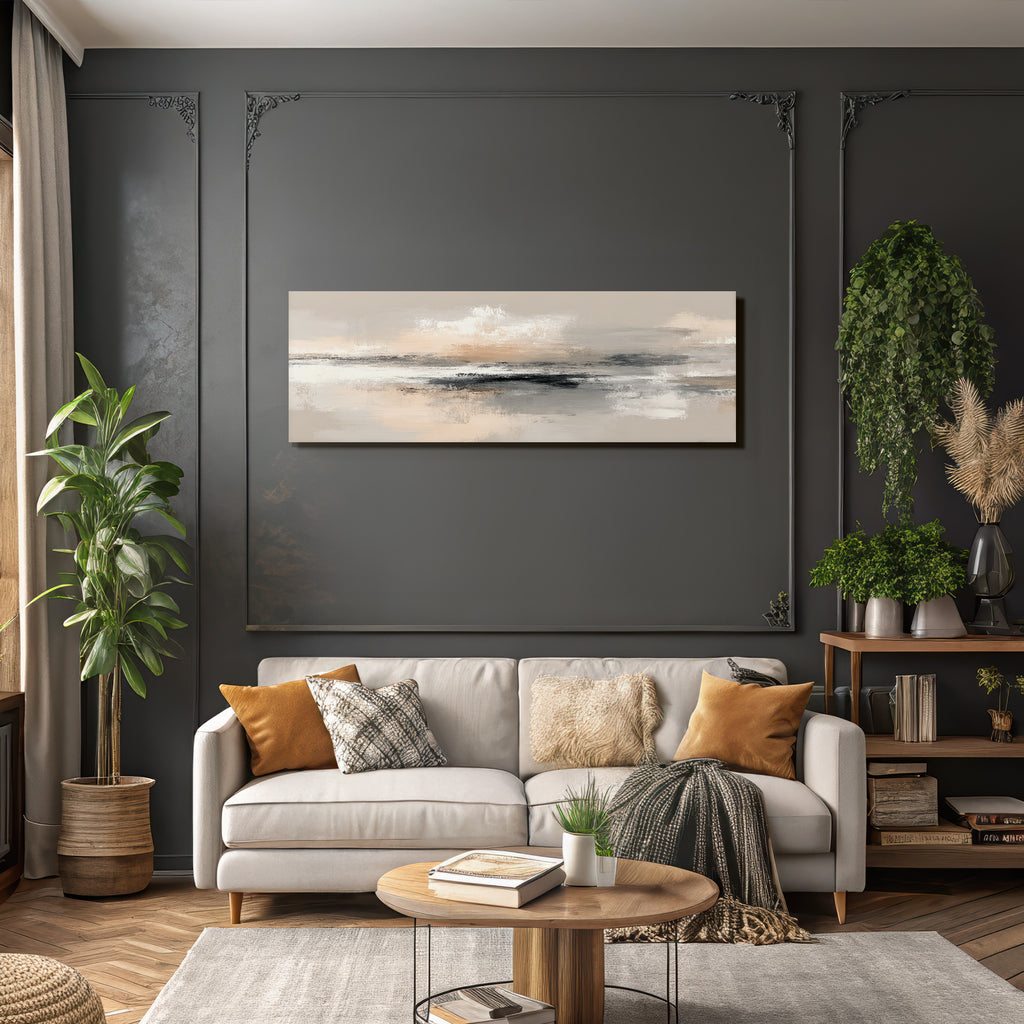 Abstrakte Kunst Sanfte Farben Beige Grau Pfirsich