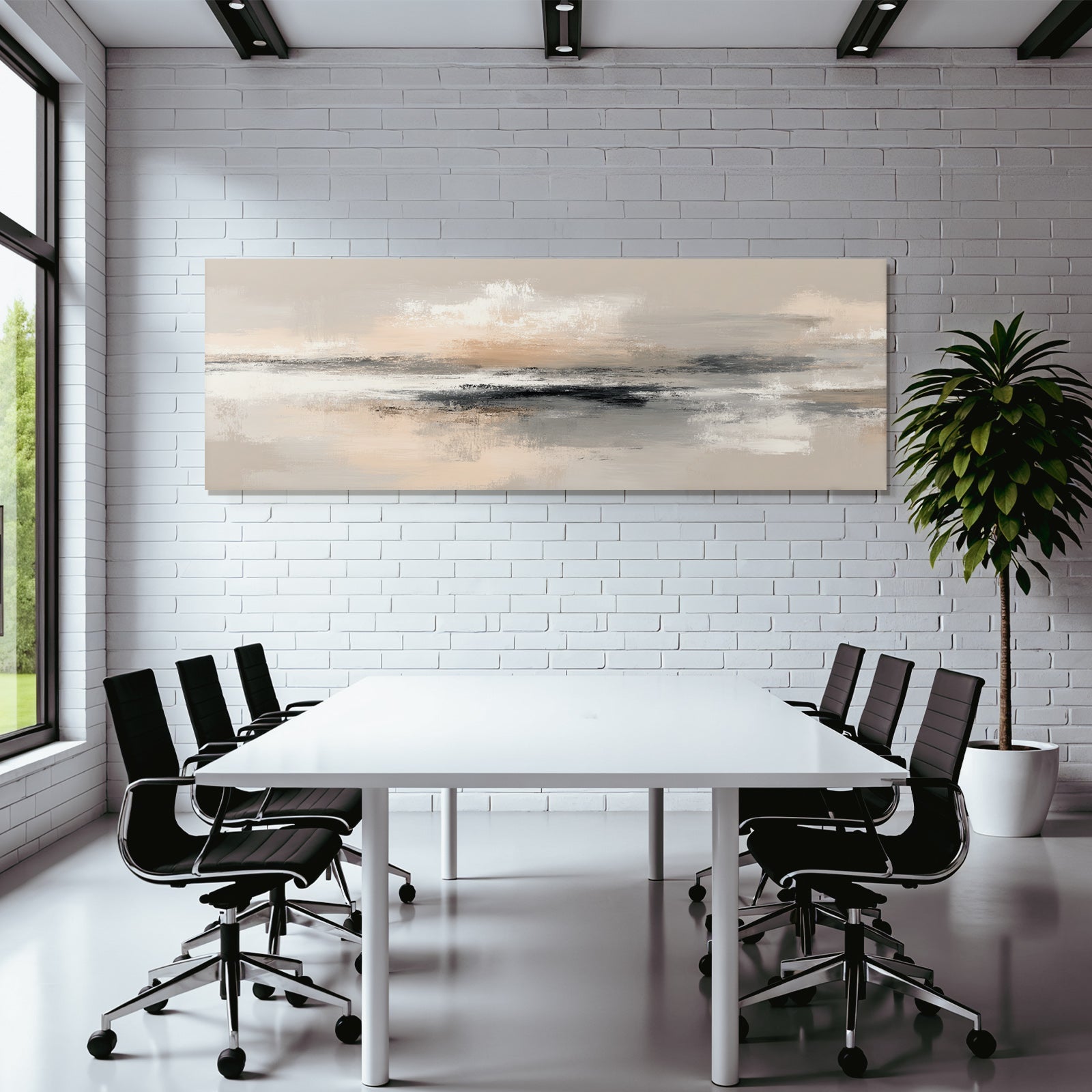 Abstrakte Kunst Sanfte Farben Beige Grau Pfirsich