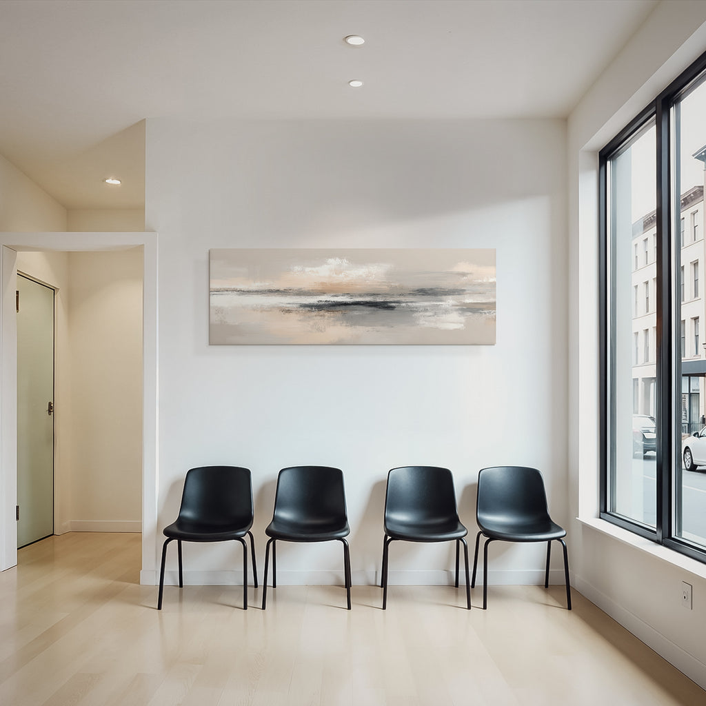 Abstrakte Kunst Sanfte Farben Beige Grau Pfirsich
