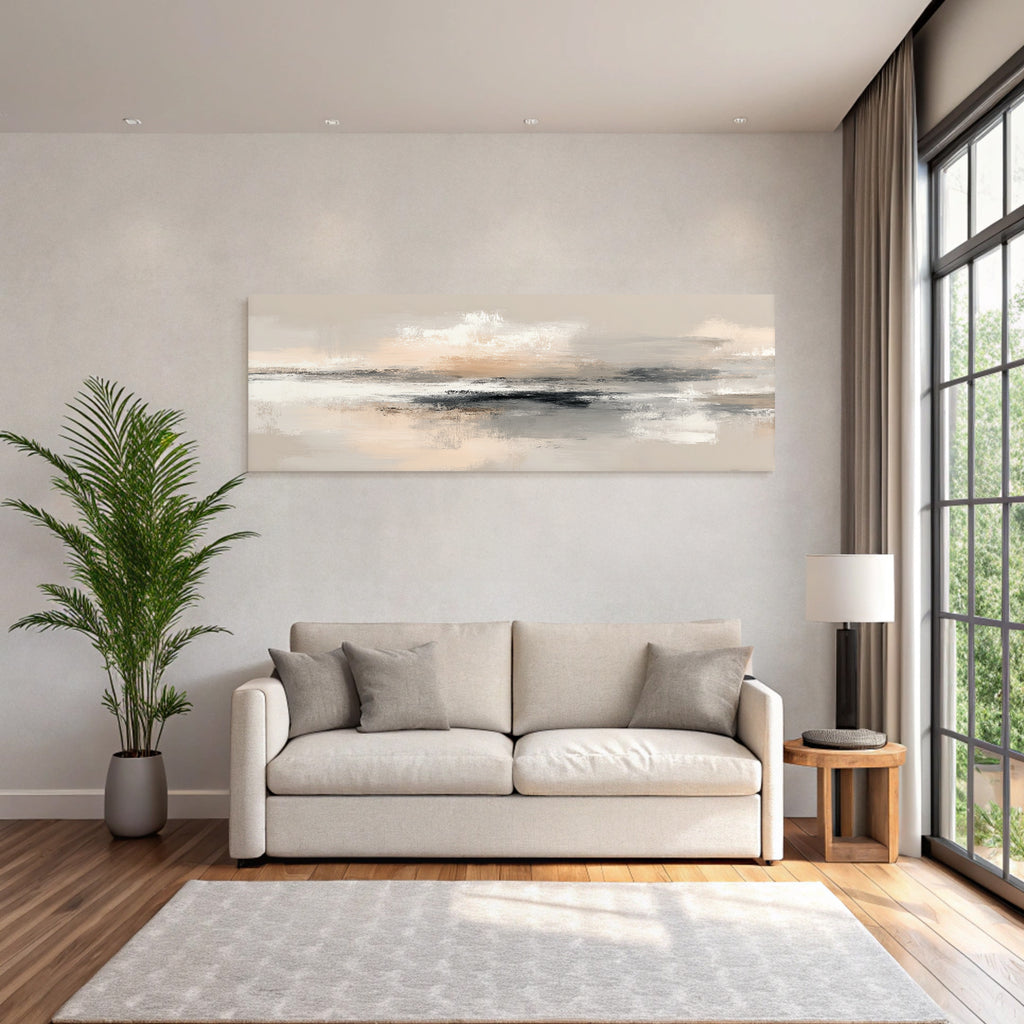 Abstrakte Kunst Sanfte Farben Beige Grau Pfirsich