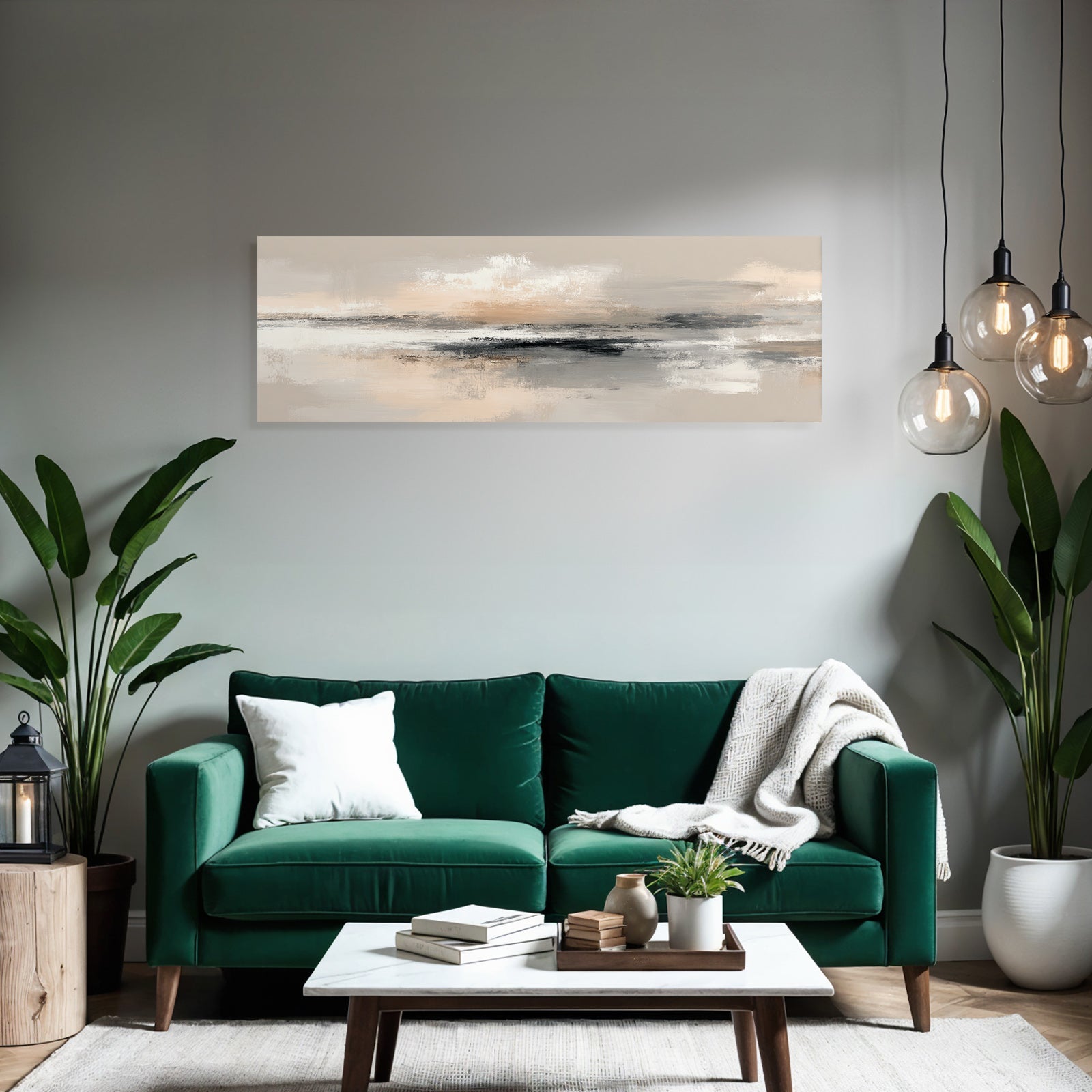 Abstrakte Kunst Sanfte Farben Beige Grau Pfirsich