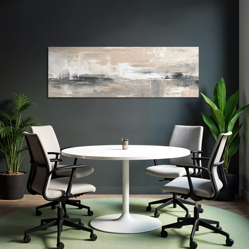Abstract Art Soft Colors Beige Gray White