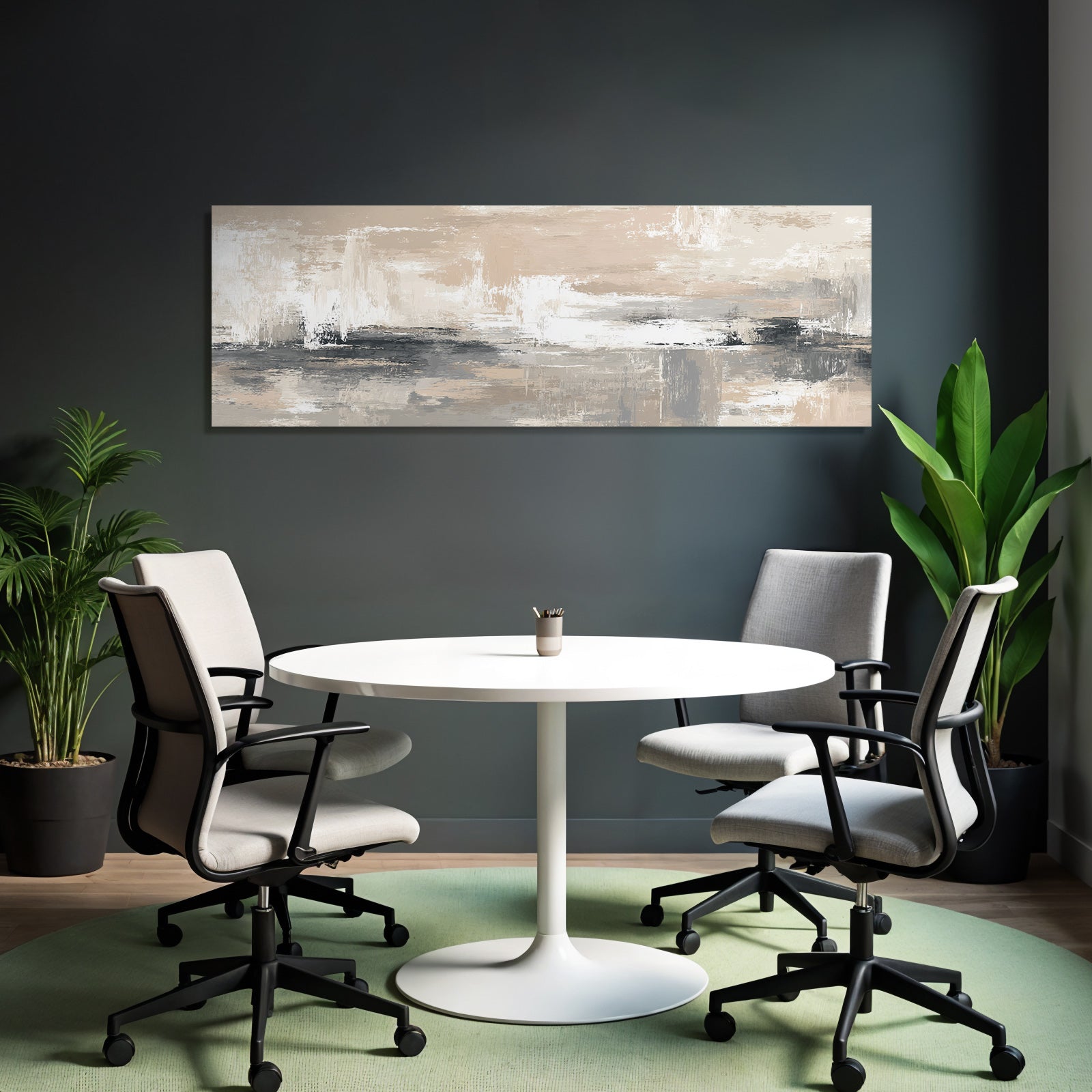 Abstract Art Soft Colors Beige Gray White