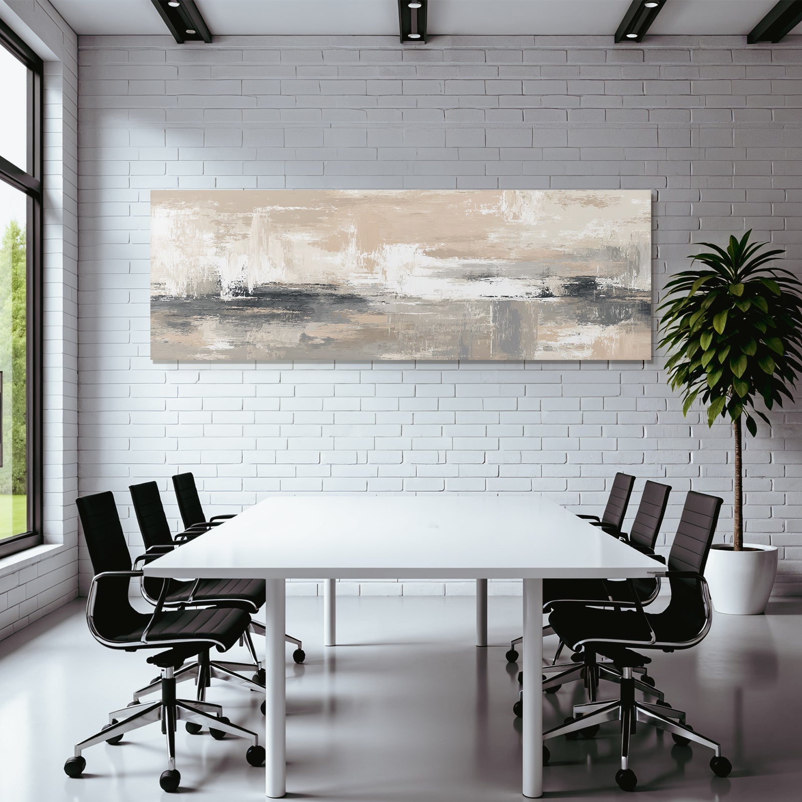 Abstract Art Soft Colors Beige Gray White