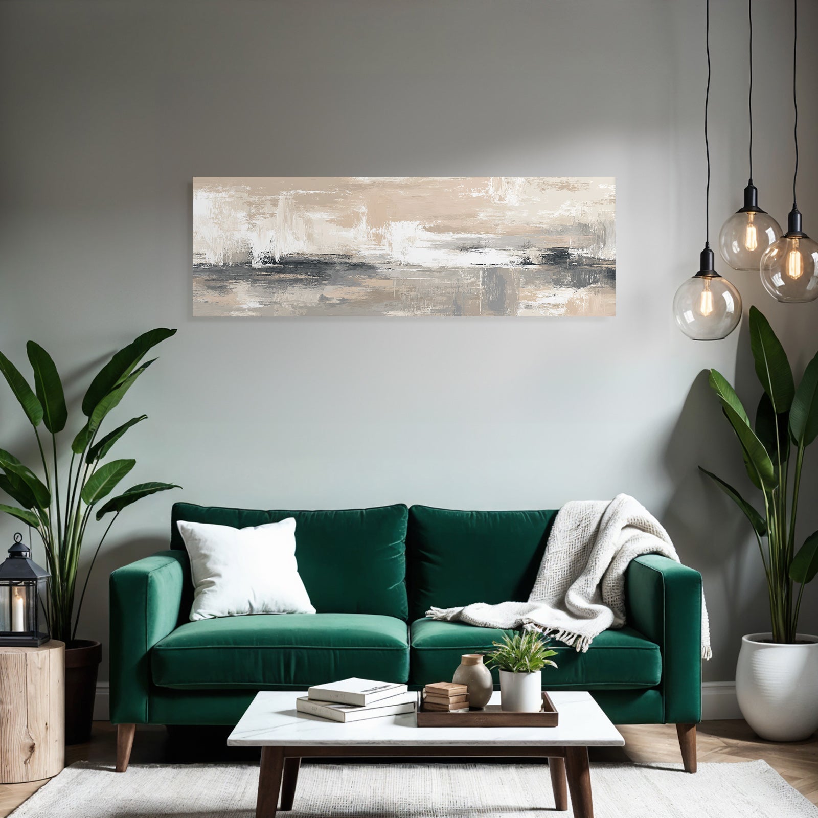 Abstract Art Soft Colors Beige Gray White