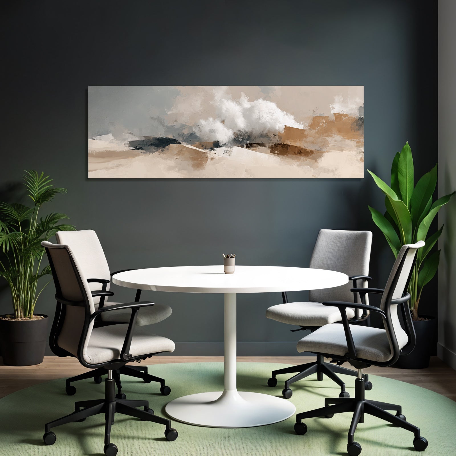 Abstract Landscape Painting Soft Colors Textured Brushwork