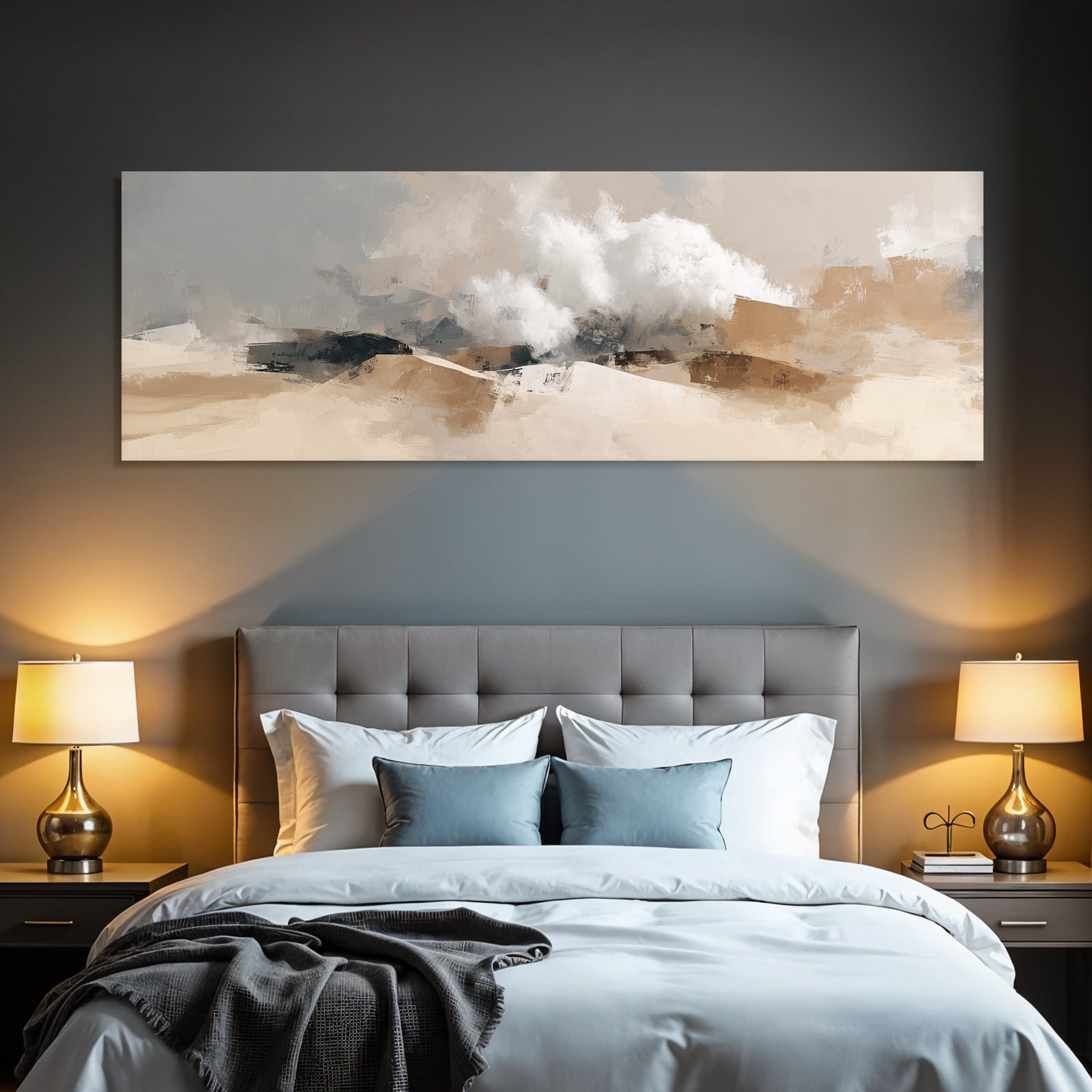 Abstract Landscape Painting Soft Colors Textured Brushwork