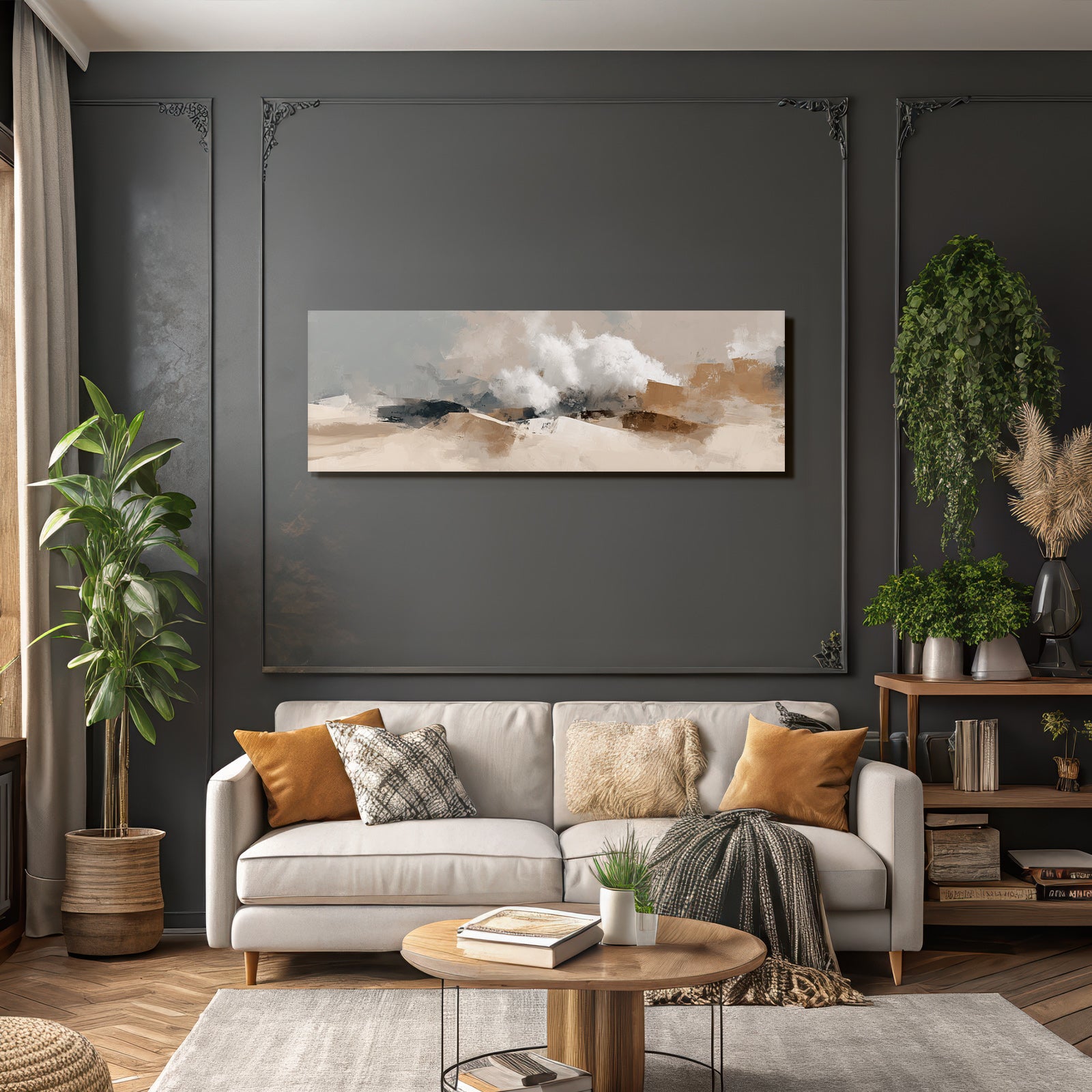 Abstract Landscape Painting Soft Colors Textured Brushwork