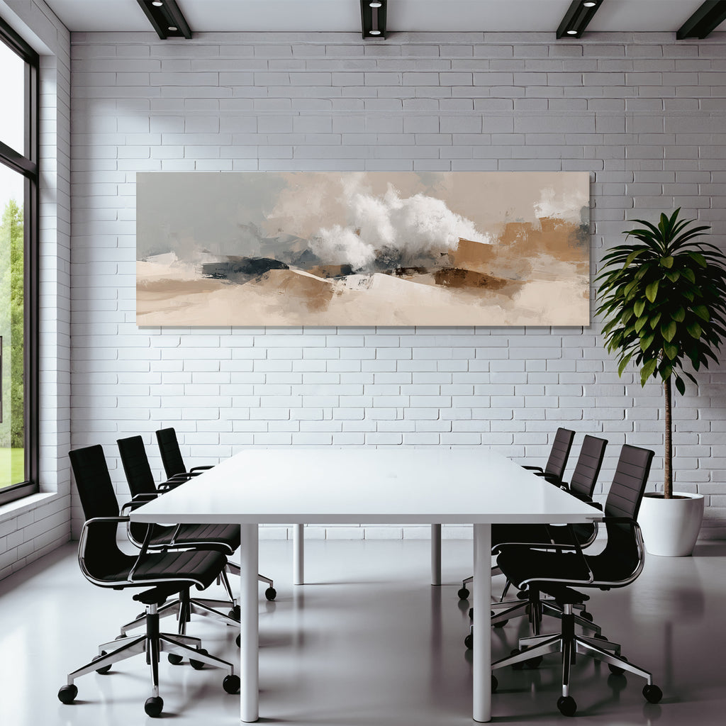 Abstract Landscape Painting Soft Colors Textured Brushwork