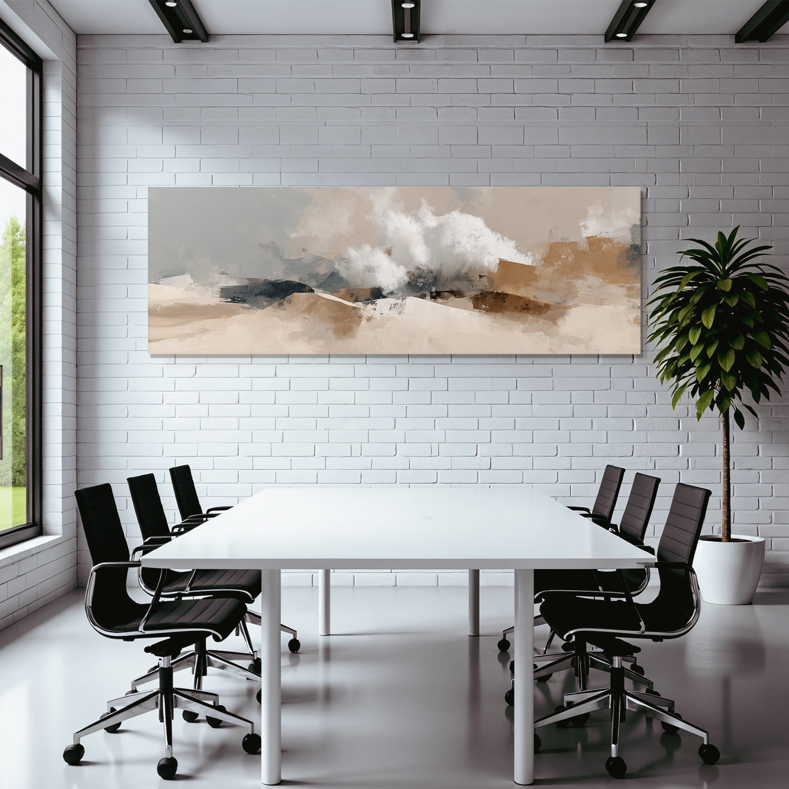 Abstract Landscape Painting Soft Colors Textured Brushwork