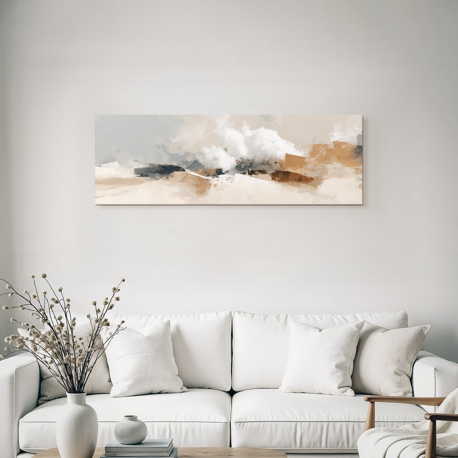 Abstract Landscape Painting Soft Colors Textured Brushwork