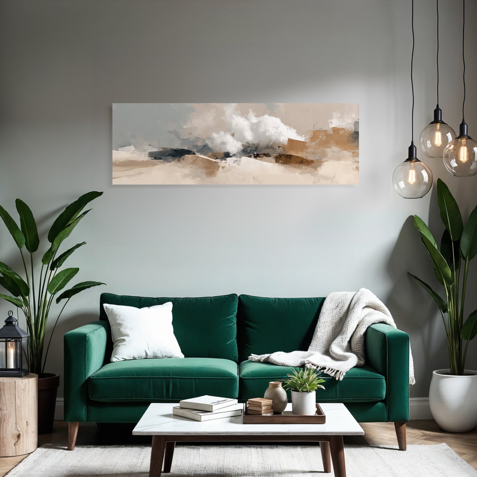 Abstract Landscape Painting Soft Colors Textured Brushwork