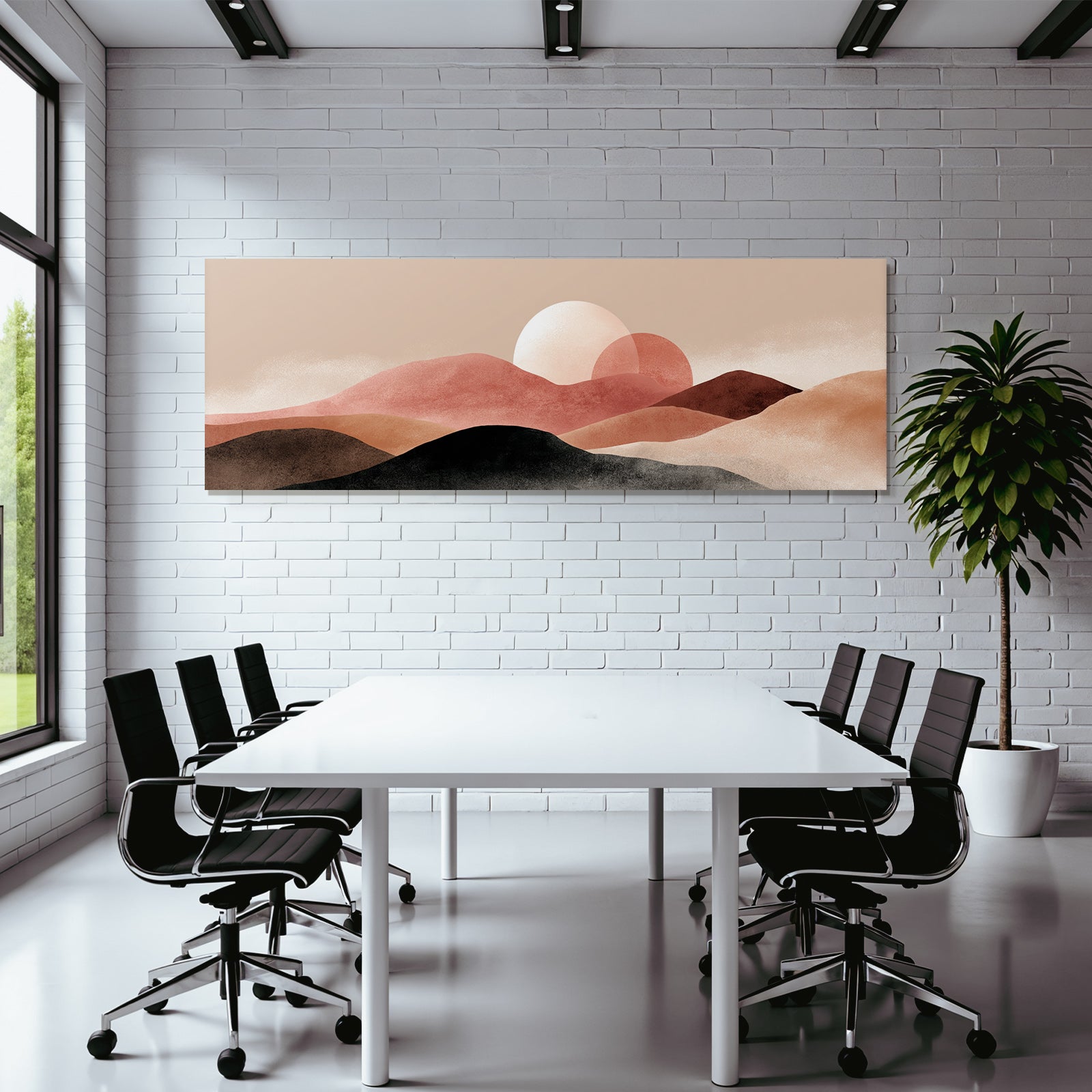 Abstrakte Landschaft Mit Huegeln Und Kreisformen