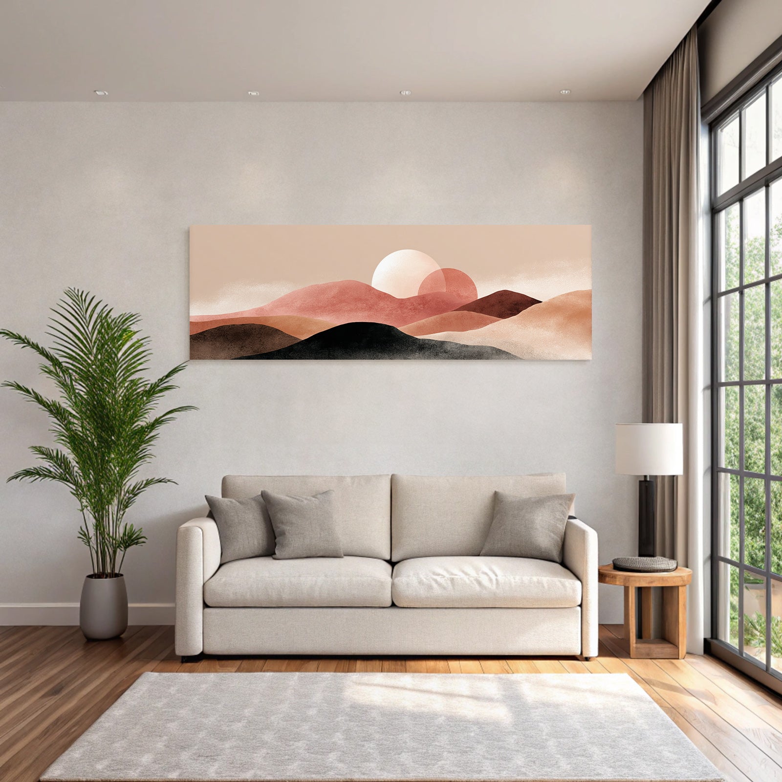 Abstrakte Landschaft Mit Huegeln Und Kreisformen