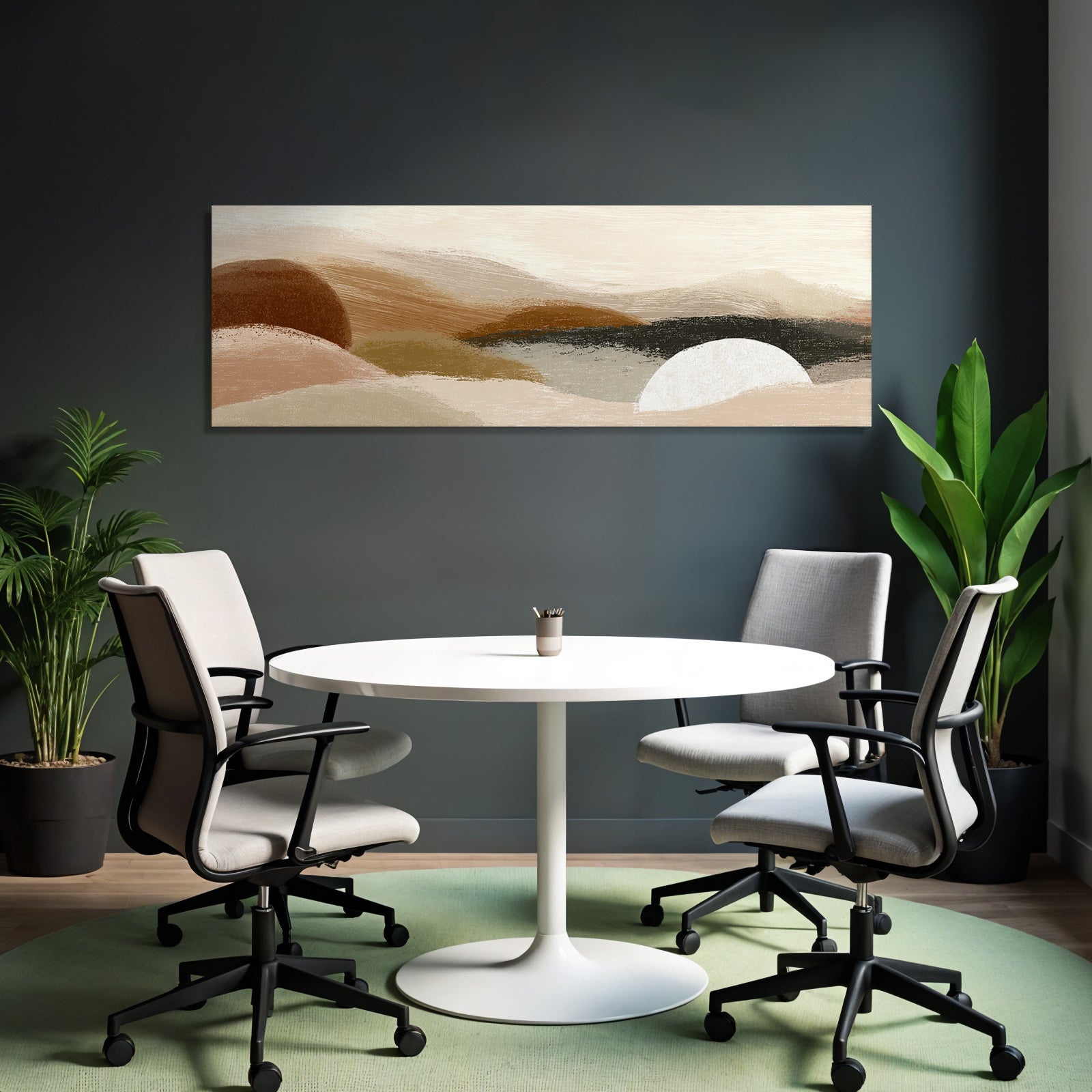Abstract landscape with soft colors and curves