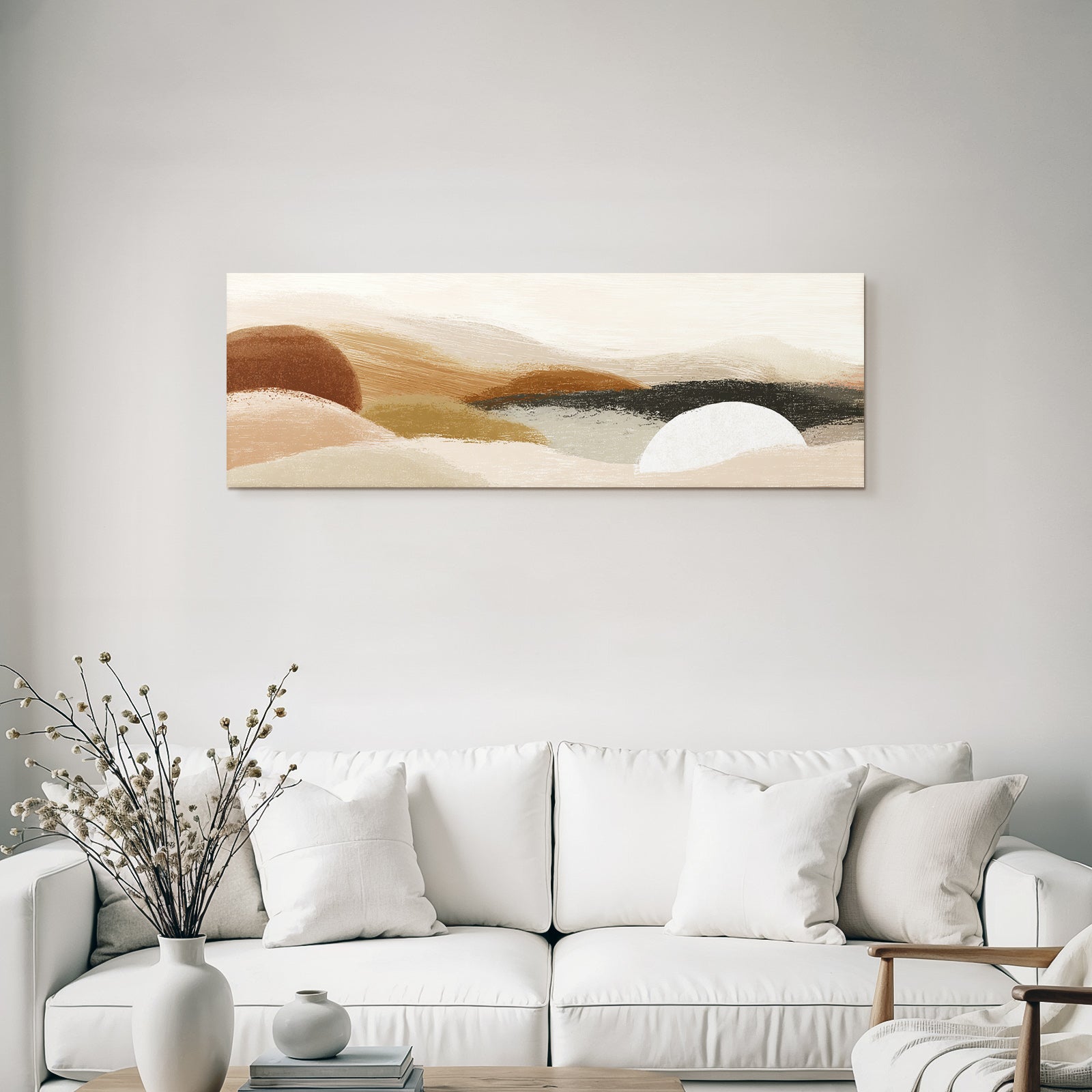 Abstract landscape with soft colors and curves