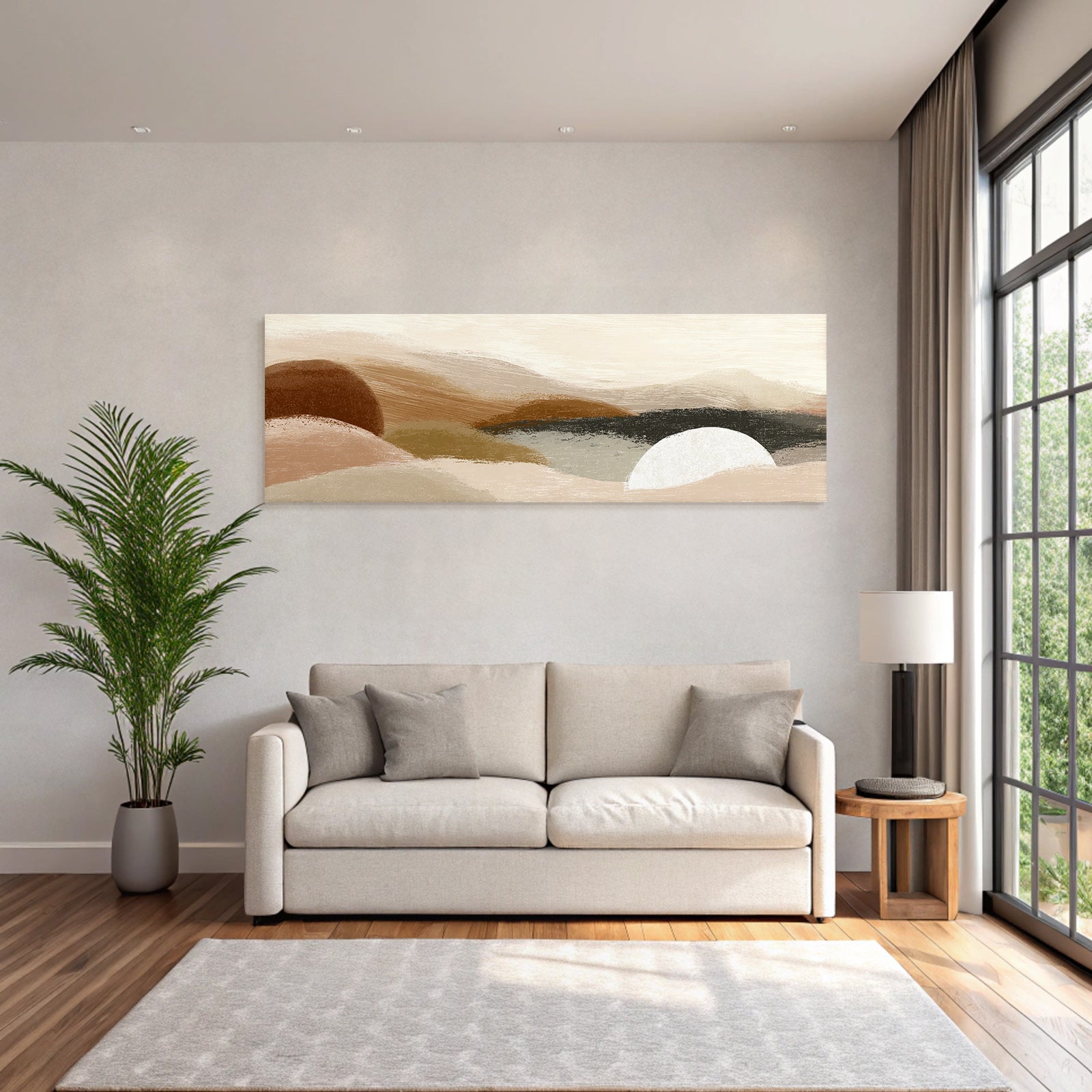 Abstract landscape with soft colors and curves