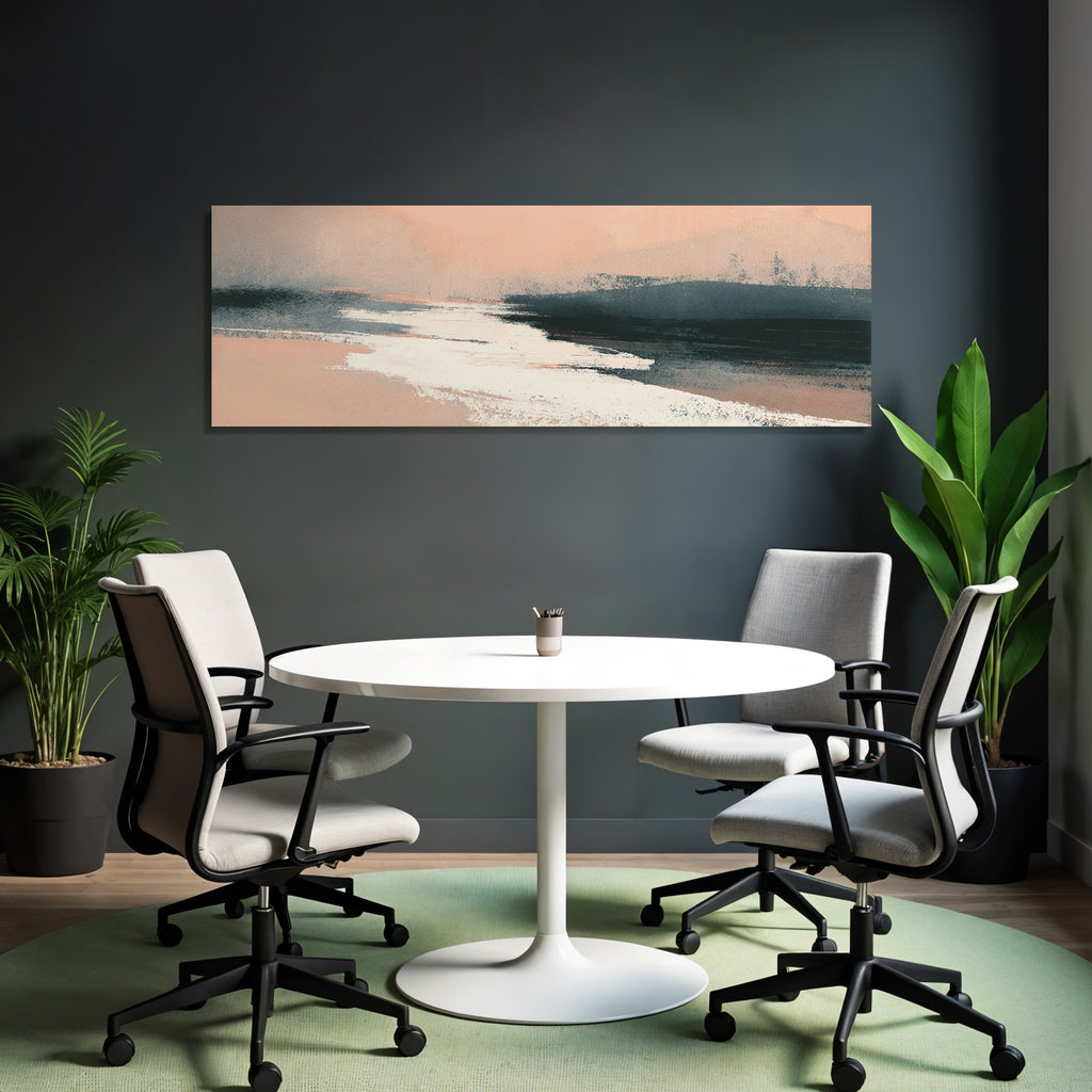Abstract Landscape Soft Colors Peach Gray White