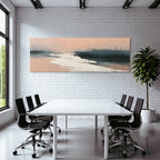 Abstract Landscape Soft Colors Peach Gray White