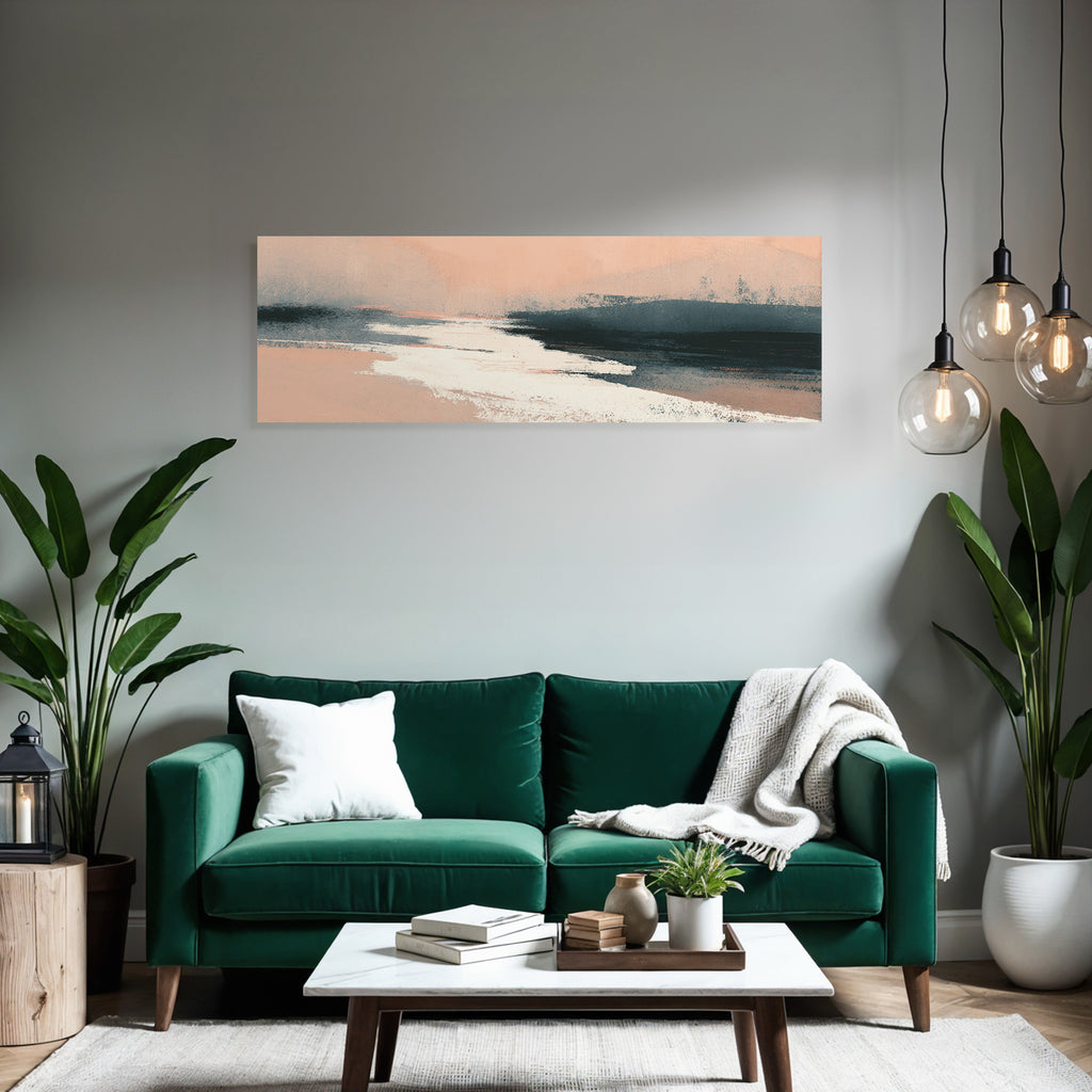 Abstract Landscape Soft Colors Peach Gray White
