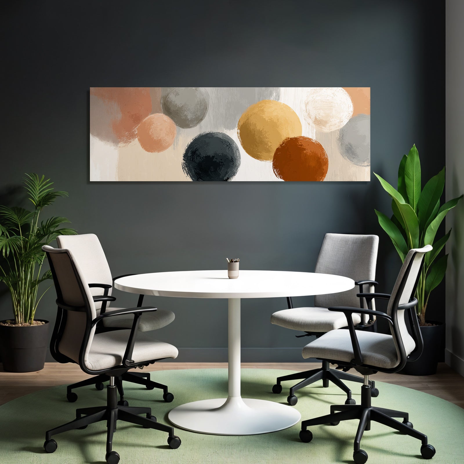 Abstract Painting Circles Soft Colors And Textures