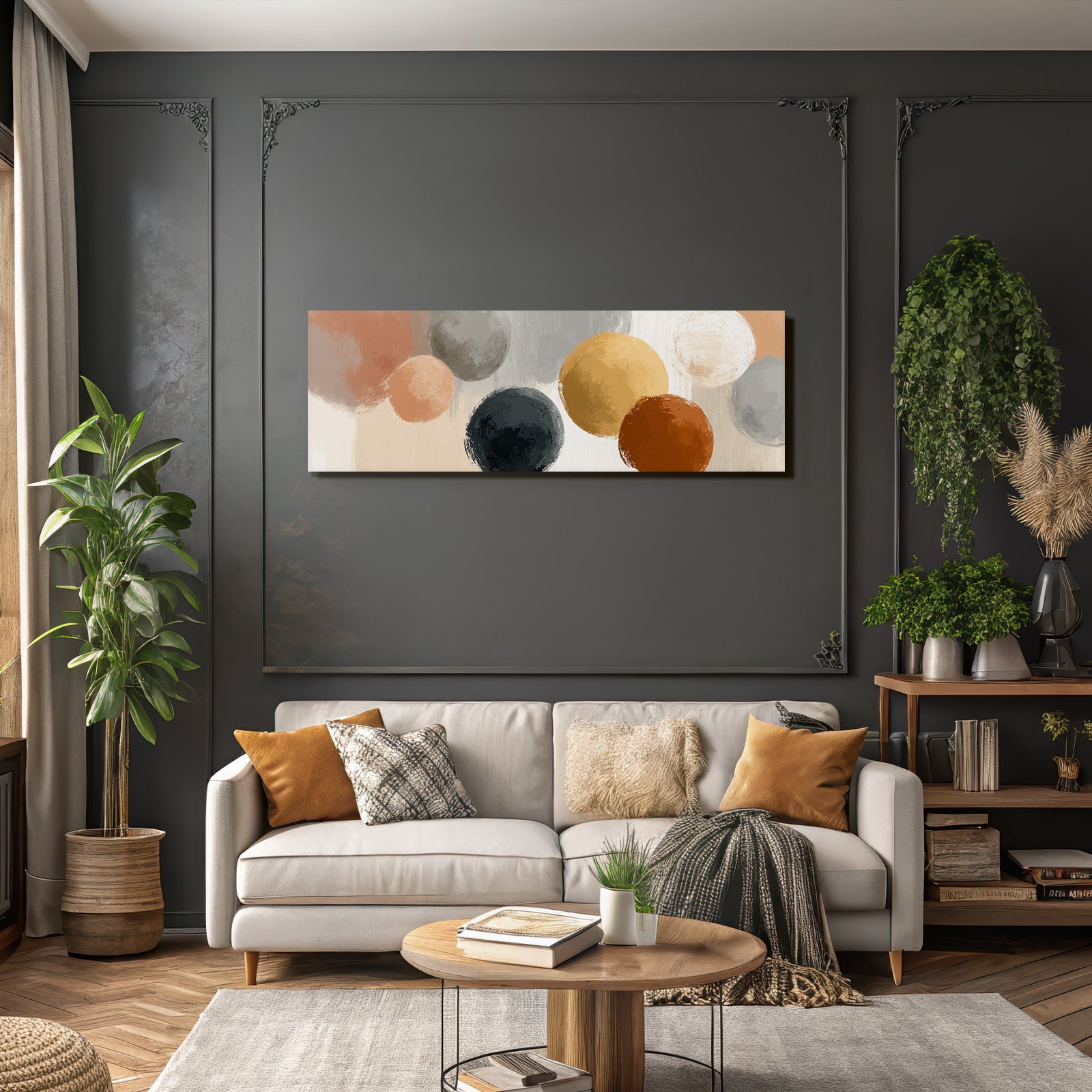 Abstract Painting Circles Soft Colors And Textures