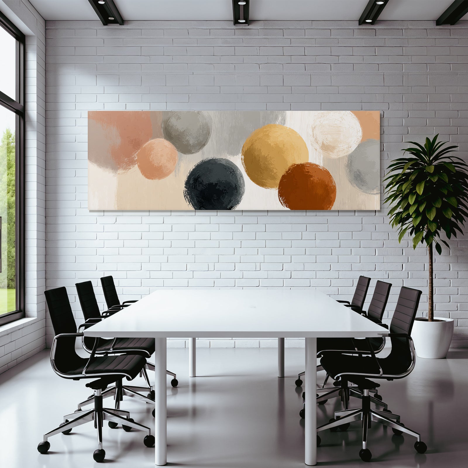 Abstract Painting Circles Soft Colors And Textures
