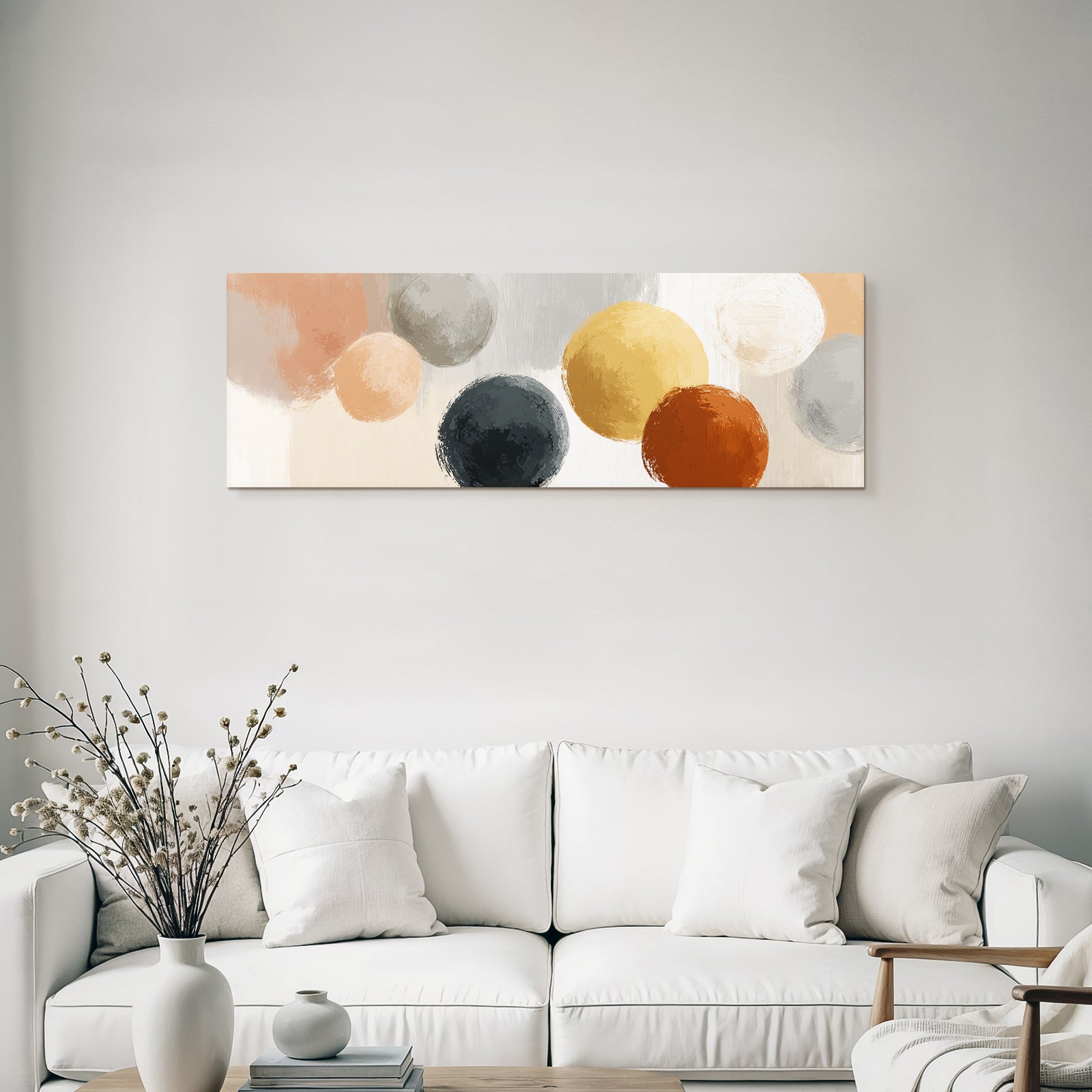 Abstract Painting Circles Soft Colors And Textures