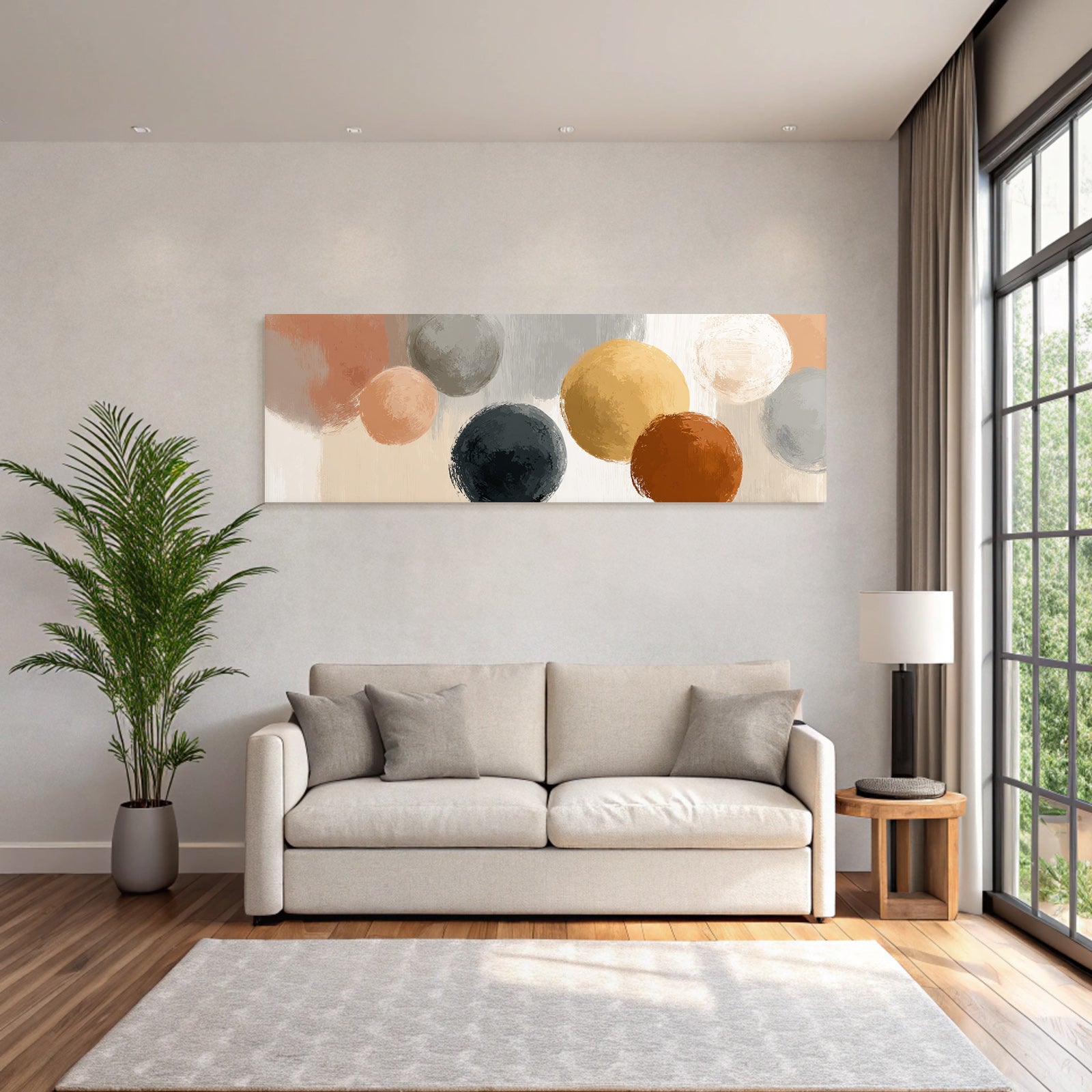Abstract Painting Circles Soft Colors And Textures