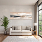 Abstrakte Malerei Sanfte Farben Neutrale Tones Beige Grau Weiss